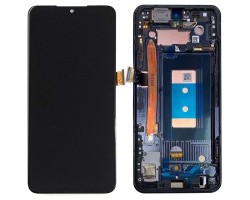 Kijelző LG G8X ThinQ (LMG850) (lcd, érintőpanel, átvezető fóliával, előlap kerettel) fekete ACQ30039701